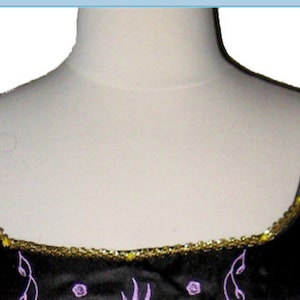 SEA WITCH Corset . Teen to Adult Plus Sizes . Black Corset . Lavender Embroidered Corset . by The Tutu Factory USA™ SHOULDER RUFFLES