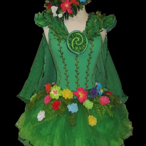 ISLAND GODDESS Costume . Up to Adult Plus Size .  Running Tutu . Tutu . Belt . Cape . Tutu Short 11in Length