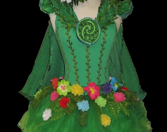 ISLAND GODDESS Costume . Up to Adult Plus Size .  Running Tutu . Tutu . Belt . Cape . Tutu Short 11in Length