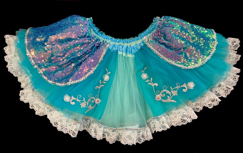 Mermaid Teal Ballgown Tutu . Running Costume . Up to Adults Plus Size . Running Tutu . Short Length 11in by The Tutu Factory USA ™ image 5