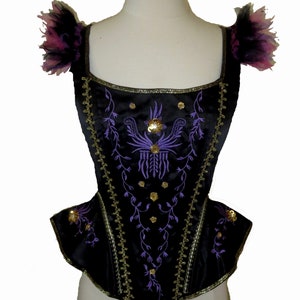 REGINA Evil Queen Corset . Black Purple Corset . Embroidered Corset . by The Tutu Factory USA™