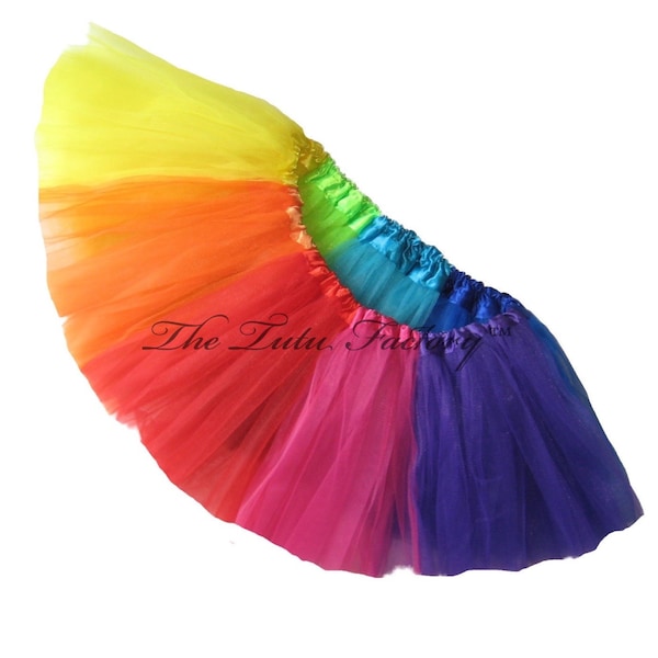 RAINBOW Running Tutu  .  Up to Adults Plus Size . Gay Pride Tutu . Short Length 11inby The Tutu Factory USA ™