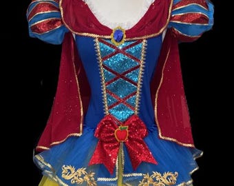 The Fairest Princess Tutu .  Up to Adult Plus Size . 9 Layer Tutu . Running Tutu . Cape . Sleeve Puffs . Length 11in . Tutu Factory