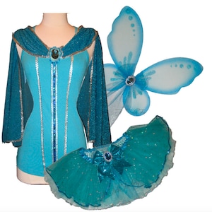 Blue Fairy Tutu .  Up to Adult Plus Size . MERRIWEATHER . Running Tutu . Fairy Wings . SHORT Length 11in The Tutu Factory ™