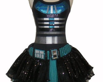 CARA Running Costume . Up to Adult Plus Size . Mandalorian . Short 11in Length . Tutu . Belt . Cape by The Tutu Factory™