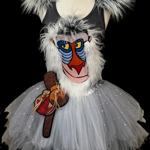 Mandrill Baboon Tutu . Up to Adult Plus Sizes . Monkey Costume . Tutu . Running Skirt . Short Length up to 11in image 1