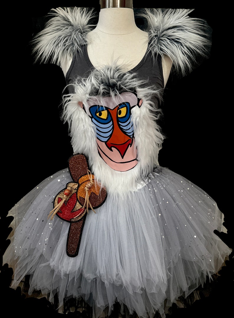 Mandrill Baboon Tutu . Up to Adult Plus Sizes . Monkey Costume . Tutu . Running Skirt . Short Length up to 11in image 1