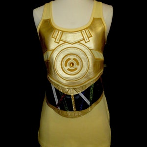 Golden Robot Racerback Tank . Up to Adult Plus Size . Running Shirt by The Tutu Factory USA ™