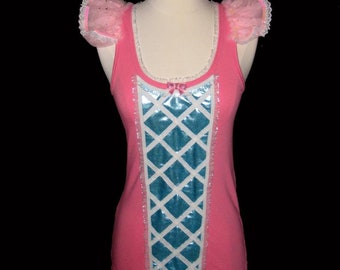 Bo Peep Top . Pink Top . Faux Smocked Front . Up to Adult Plus Size . Running Shirt by The Tutu Factory USA ™