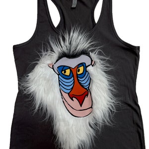 Mandrill Baboon Top . Adults Size . Monkey Costume . Dark Grey Top . Running Shirt by The Tutu Factory USA ™ image 2