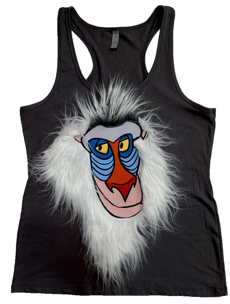 Mandrill Baboon Top . Adults Size . Monkey Costume . Dark Grey Top . Running Shirt by The Tutu Factory USA ™ image 2