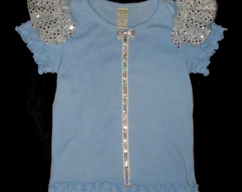 Midnight Princess Top . Light Blue Cotton Tee . Up to Adults by The Tutu Factory USA ™