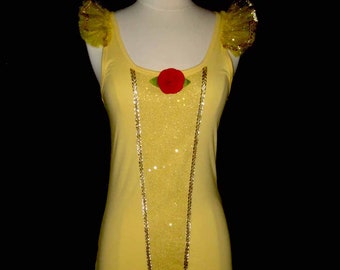 YELLOW PRINCESS Top . Yellow Top . Up to Adults Plus Size  . Running Shirt by The Tutu Factory USA