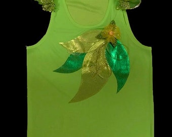 Tink Fairy Tank Top . Green Running Shirt  . Big Up to Adult Plus Size . Fairy Running Shirt by The Tutu Factory USA ™