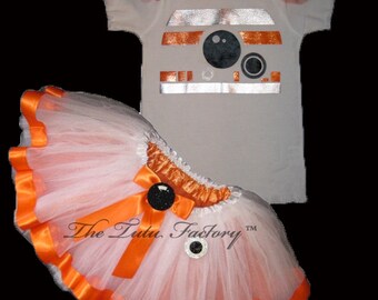 Orange Rolling Robot Tutu . Up to Adult Plus Size .  . White Ribbon Tutu . Orange Tutu . Running Tutu . Short Length 11in