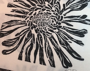 Chrysanthemum Woodblock Print