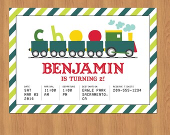 Choo Choo Train Birthday Party Invitation