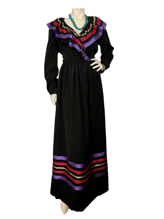 Mexican Catrina costume. Vintage maxi dress. Mexic