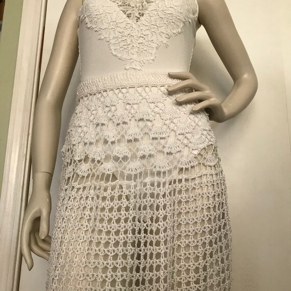 Vintage Mexican hand crocheted maxi skirt. Mexican