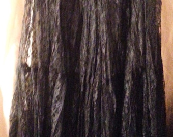 Vintage Black Lace Long Skirt
