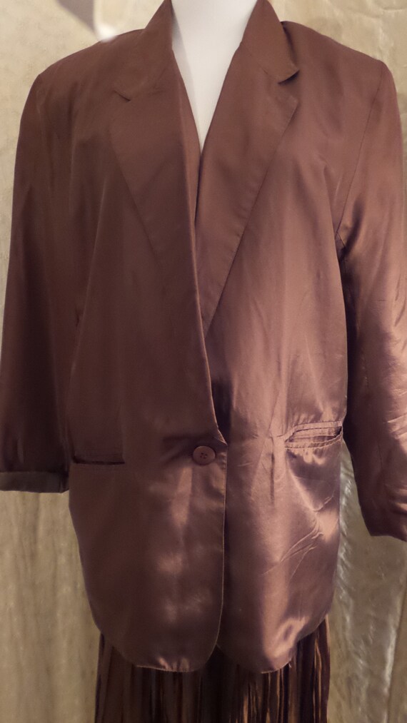 100% Silk Rust Color Jacket Blazer