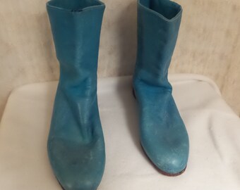 teal suede booties