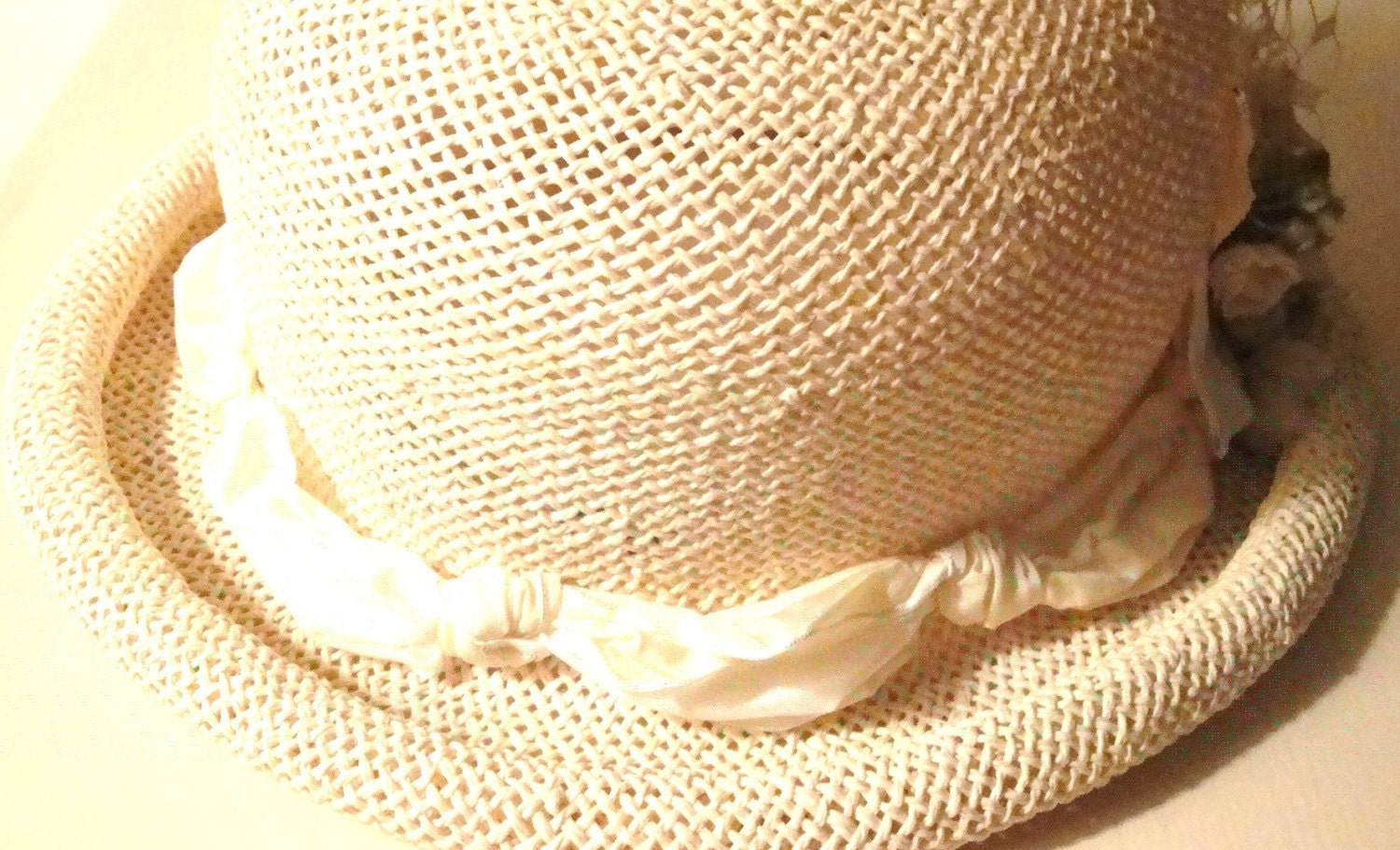 Elegant Loise Green Cream Floral Women\'s Hat Stunning Louise Green Designer Derby Hat...beige Woven Hat  main image 3