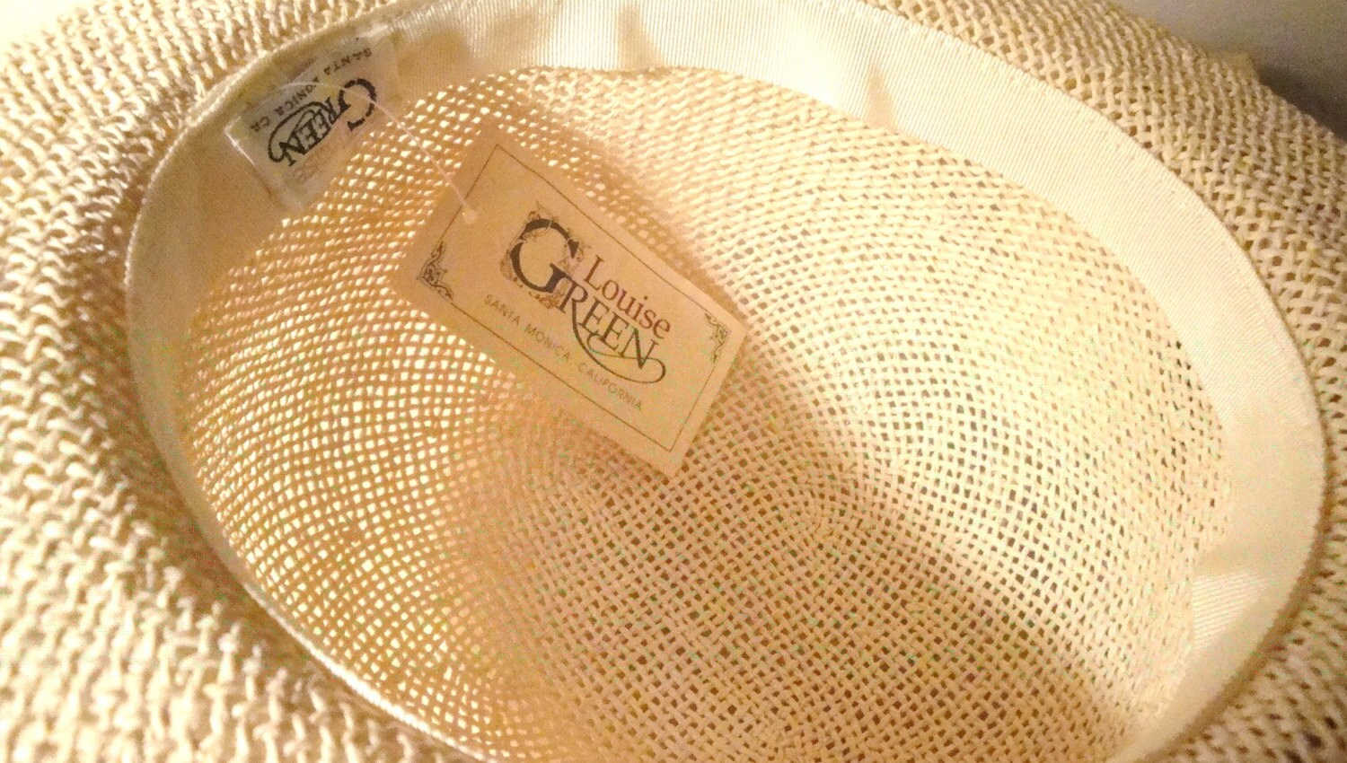 Stunning Louise Green Designer Derby Hat...beige Woven Hat 