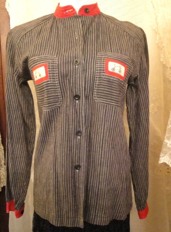 Vintage black and grey stripe shirt