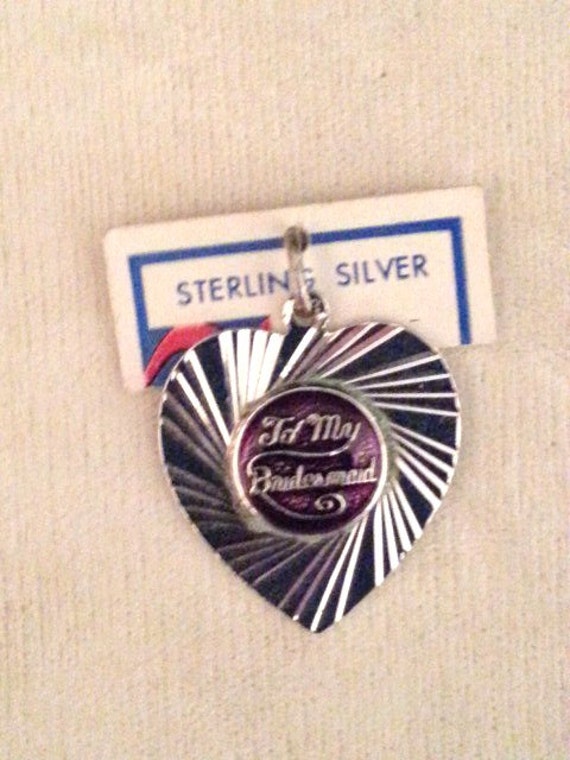 Vintage Sterling Silver 'To My Bridesmaid' Charm