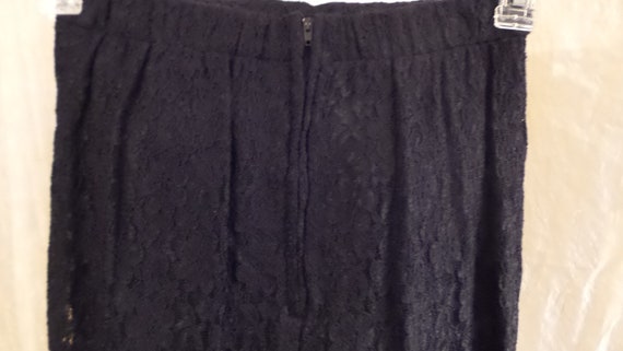 Jet Black Lace Long Pencil Skirt - image 4