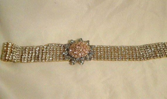 Signed Designer Marie Ferra Unique Rhinestone Cho… - image 3