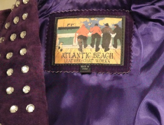 Purple Suede Studded Jacket - image 4