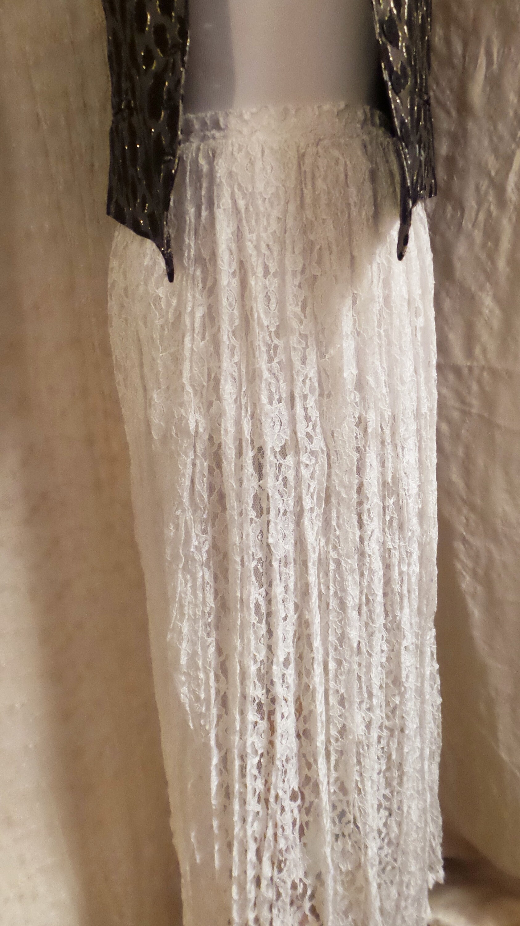 Full Length Cream Color Lace Skirt Etsy