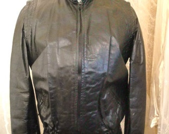 Black Leather Bomber Jacket