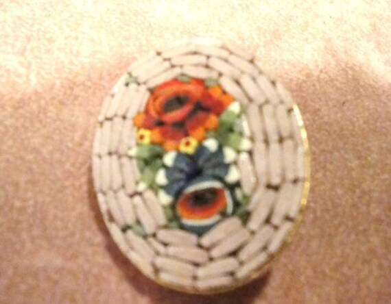 Beautiful Vintage Italian Mosaic Brooch - image 2