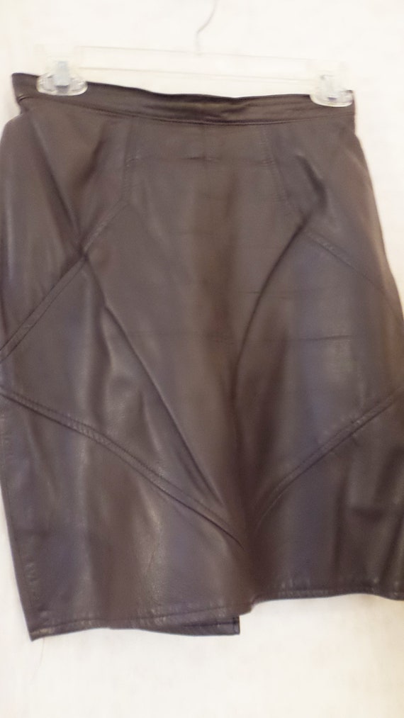 Brown Leather Mini Skirt