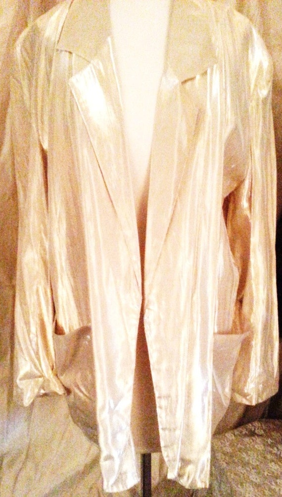 Vintage Gold Metallic Oversized Jacket - image 1