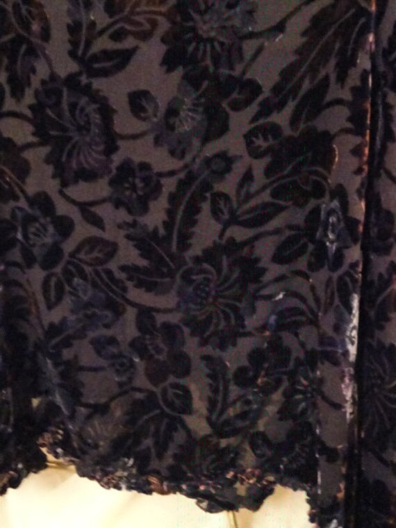 Beautiful Multi Colored Blue Burnt Velvet Cape - image 4
