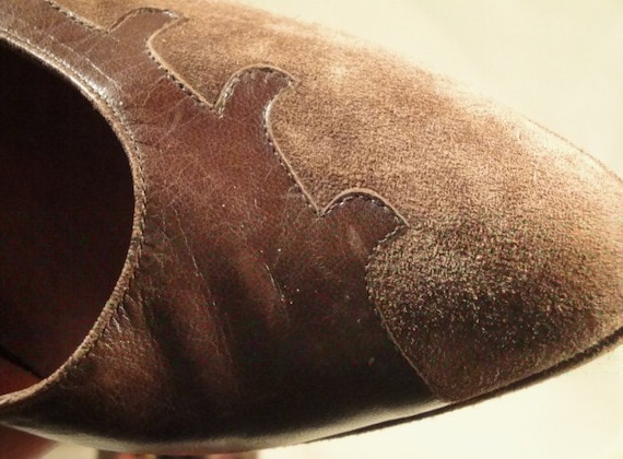 Brown Suede and Leather Platform Shoes - image 5