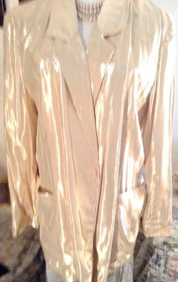 Vintage Gold Metallic Oversized Jacket - image 5