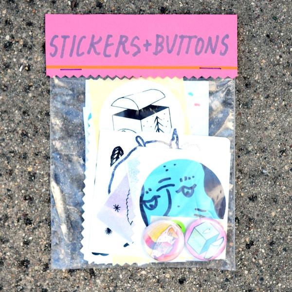 Stickers + knoppen Pack