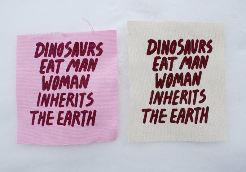 Les dinosaures mangent lhomme coudre sur toile Patch image 4