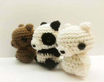 Bears Crochet Chibi Mini Plushies - Choose One, Two, or All Three