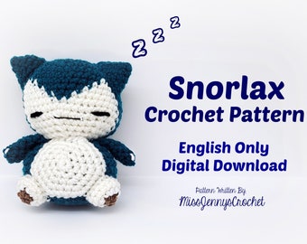 Snorlax Crochet Pattern - Amigurumi Style (PDF Digital Download)