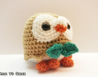 Crochet Rowlet Inspired Chibi Pokemon Starter