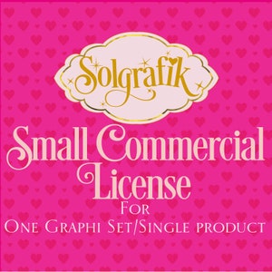 Small Commercial License NO Credit required / Single product License for One Graphic Set or Digital Paper Pack image 1