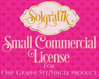 Small Commercial License - NO Credit required / Single product | License for One Graphic Set or Digital Paper Pack