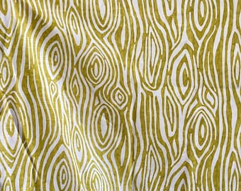 DESTASH 1-1/4 yd Willow Artist Vert et Blanc Woodgrain Look Slub Print par Premier Prints