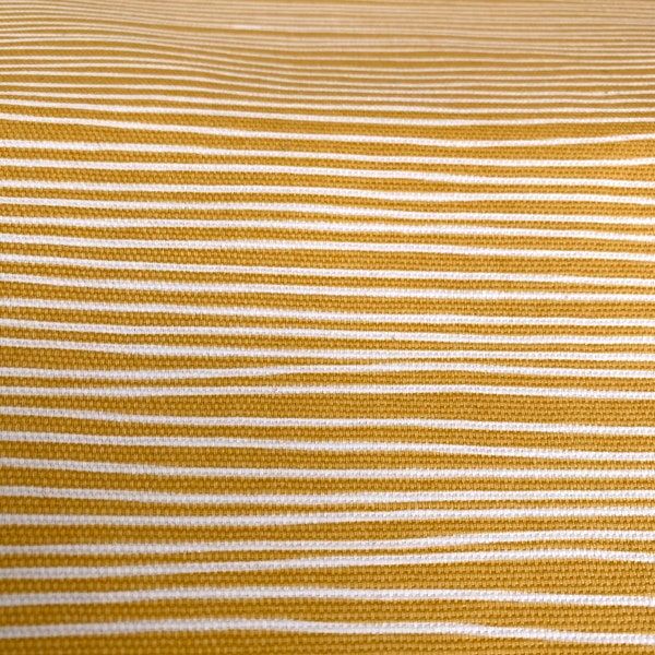 DESTASH 2-1/3 ydYellow and White Stripe Glimma Canvas by Lotta Jansdotter for Windham Fabrics.